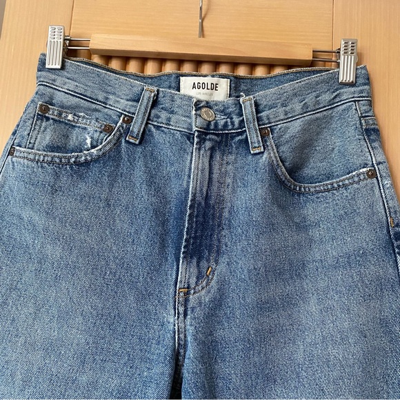 Agolde mia mid rise straight leg jeans rule light blue - Picture 4 of 13